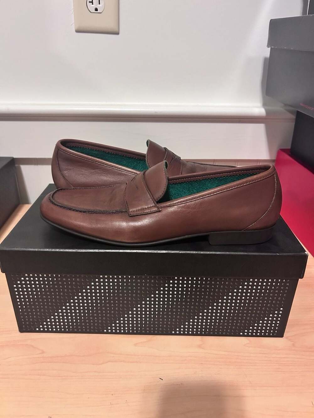 Fratelli Rossetti Yacht Penny Loafers Brown Leather Size 7